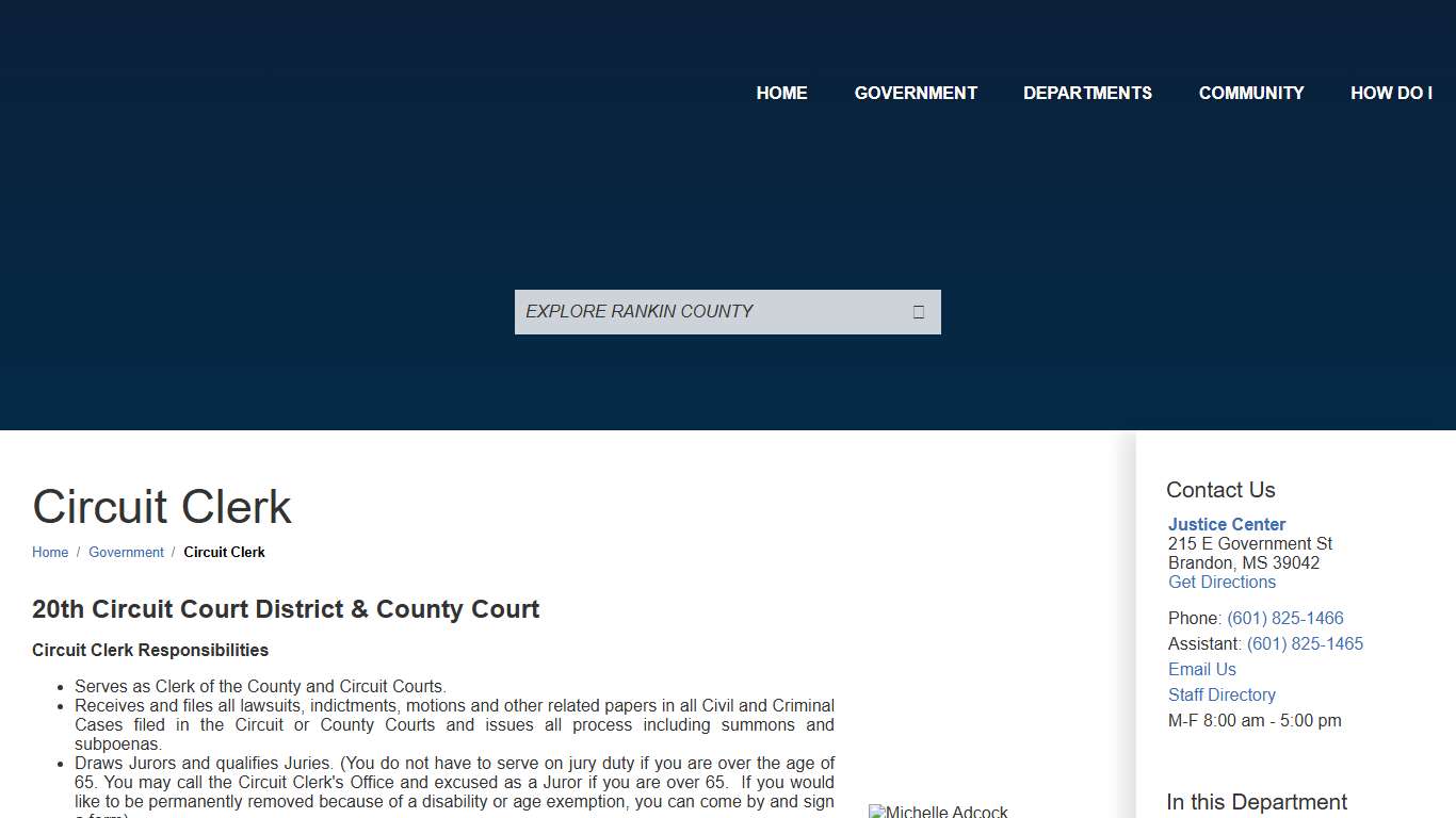 Circuit Clerk / Rankin County, Mississippi