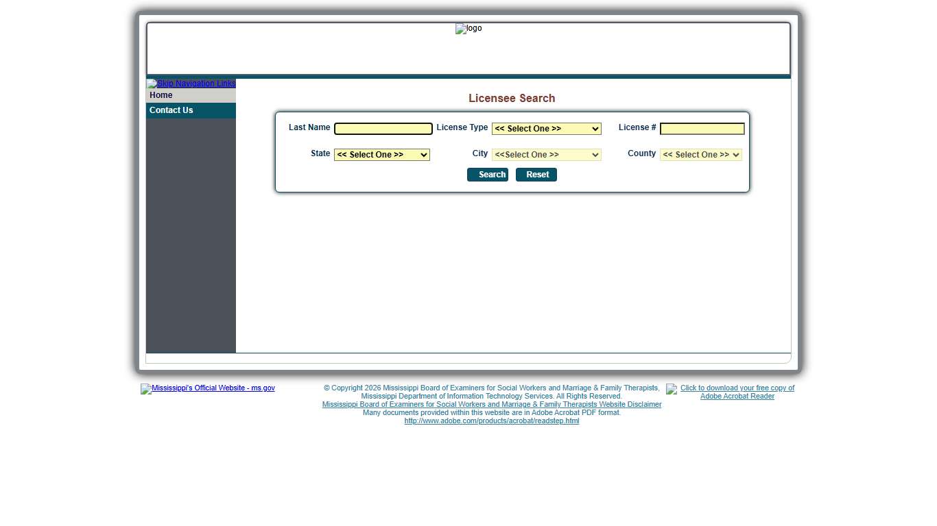 Mississippi Board of Examiners for Social Workers and Marriage & Family Therapists